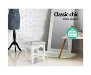 Dressing Table Stool Velvet White