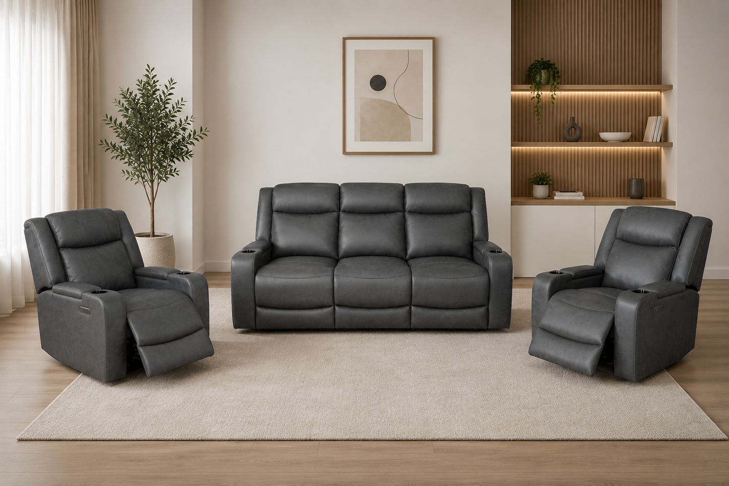HUDSON ELECTRIC RECLINER 3+1+1 SEATER SOFA SET in Stock Now
