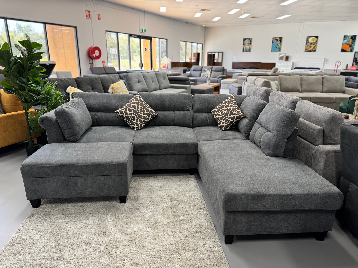 COLTON CHAISE SOFA WITH FREE STORAGE OTTOMAN