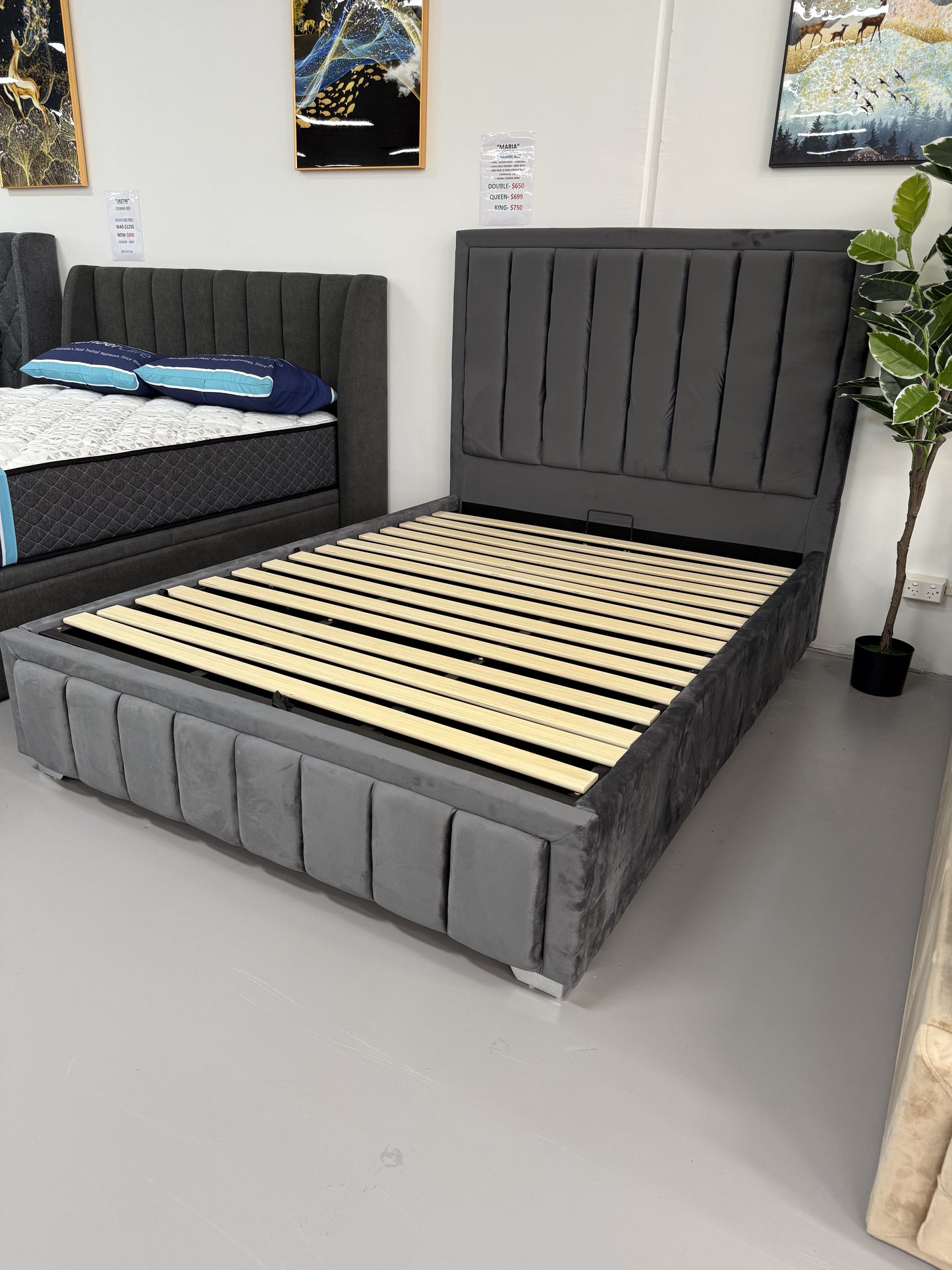 MARIA GAS LIFT STORAGE BED FRAME