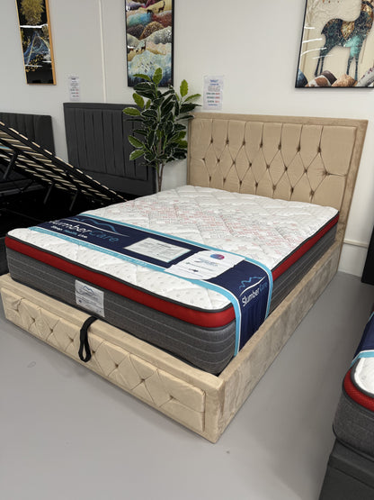 SHELLY GAS LIFT STORAGE BED FRAME