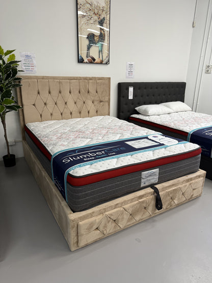 SHELLY GAS LIFT STORAGE BED FRAME