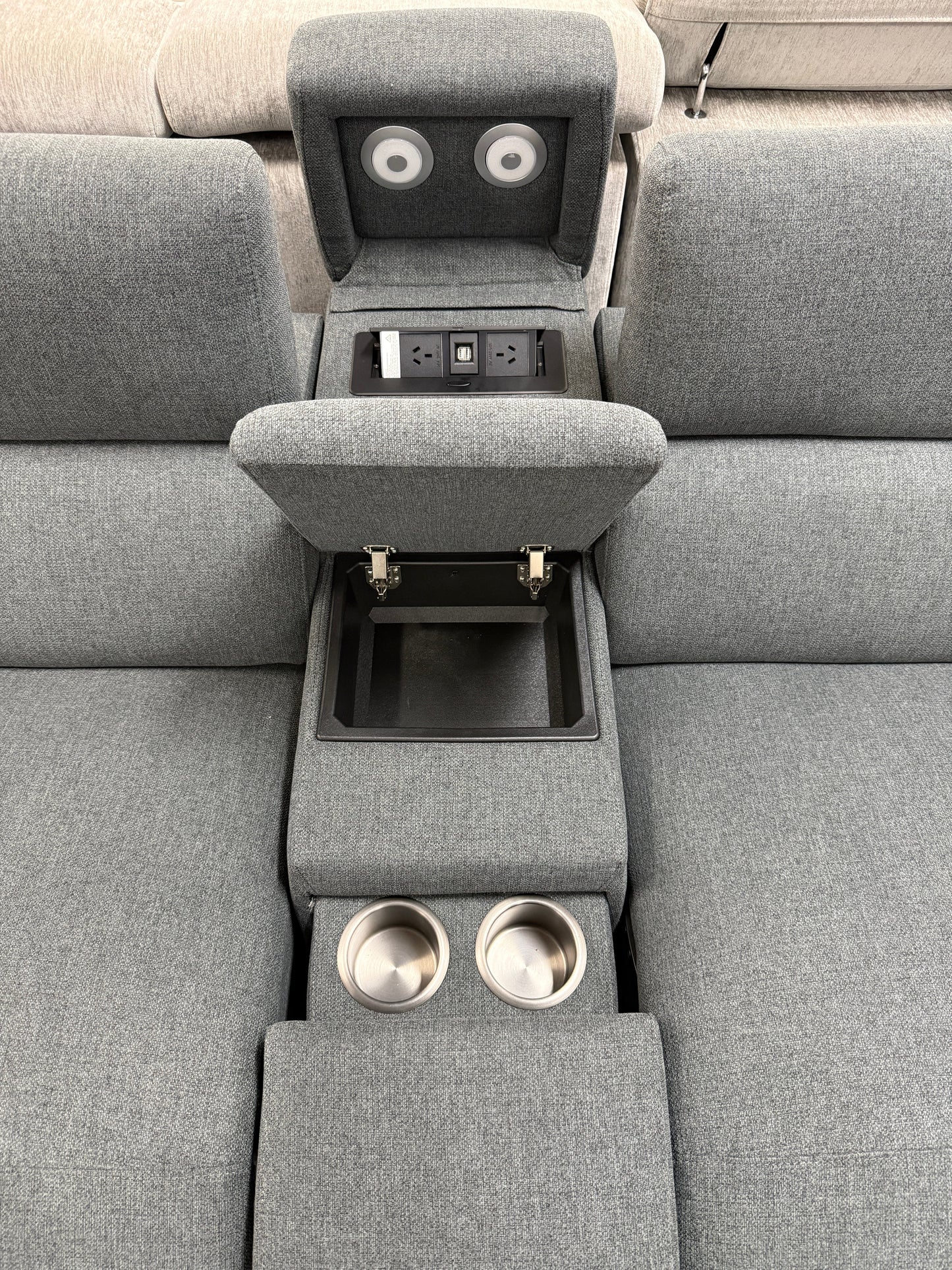 MARYLAND ELECTRIC MODULAR WITH 3 RECLINER FABRIC SOFA...!!!