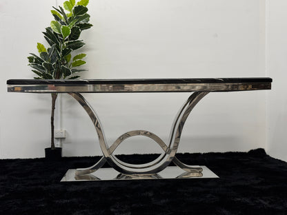 DINING TABLE WITH BLACK MARBLE TOP DT016