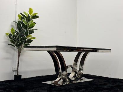 DINING TABLE WITH BLACK MARBLE TOP DT016