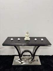 CONSOLE TABLE WITH BLACK MARBLE TOP CT016