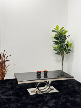 COFFEE TABLE WITH BLACK MARBLE TOP TT016