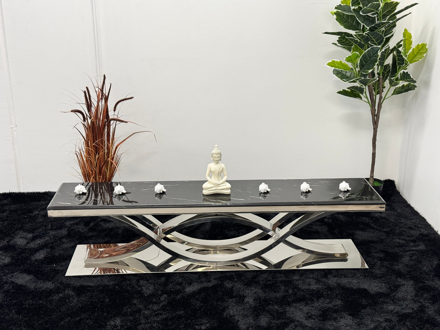 TV UNIT WITH BLACK MARBLE TOP TS016