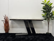 CONSOLE TABLE WITH WHITE & BROWN SLATE TOP CT008