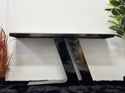 CONSOLE TABLE WITH WHITE & BROWN SLATE TOP CT008