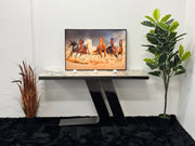 CONSOLE TABLE WITH WHITE & BROWN SLATE TOP CT008