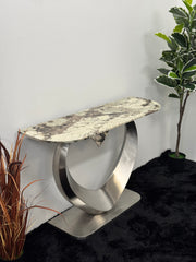 CONSOLE TABLE WITH BROWN & BLACK TOP CT014