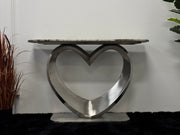 CONSOLE TABLE WITH BROWN & BLACK TOP CT014