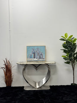 CONSOLE TABLE WITH BROWN & BLACK TOP CT014