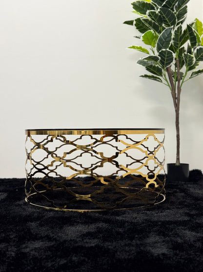 ROUND COFFEE TABLE WITH GLASS TOP TT075