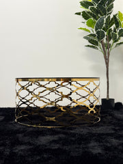 ROUND COFFEE TABLE WITH GLASS TOP TT075