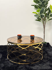 ROUND COFFEE TABLE WITH GLASS TOP TT075