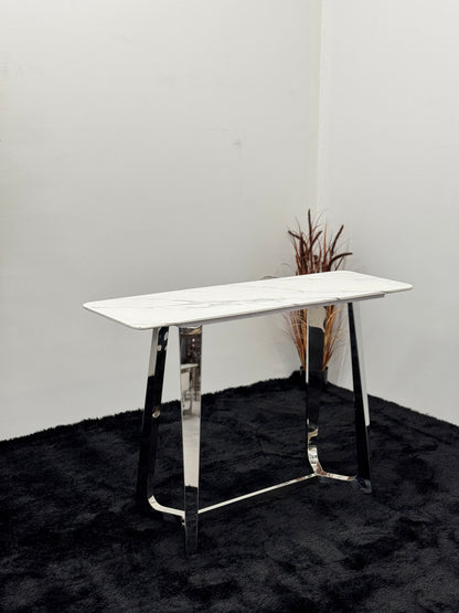 CONSOLE TABLE WITH WHITE MARBLE TOP CT011
