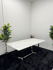 DINING TABLE WITH WHITE MARBLE TOP DT011