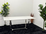 DINING TABLE WITH WHITE MARBLE TOP DT011