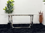 DINING TABLE WITH WHITE MARBLE TOP DT011
