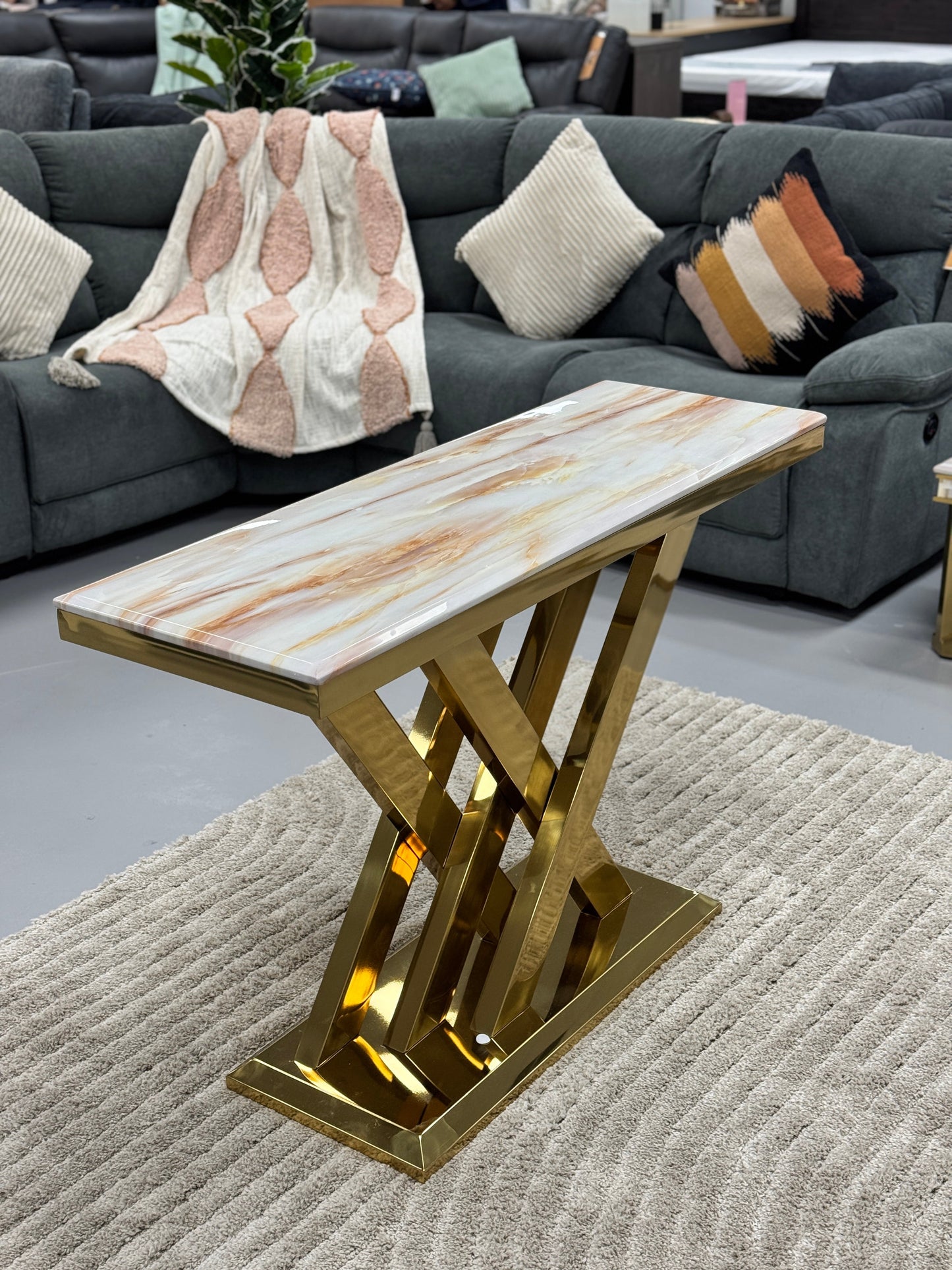 CONSOLE TABLE WITH HIGH QUALITY MARBLE TOP CT064