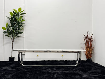 TV UNIT WITH WHITE MARBLE TOP TS011