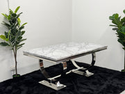 DINING TABLE WITH GREY MARBLE TOP DT004