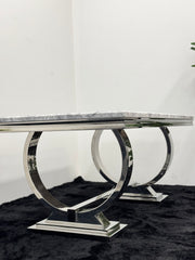DINING TABLE WITH GREY MARBLE TOP DT004