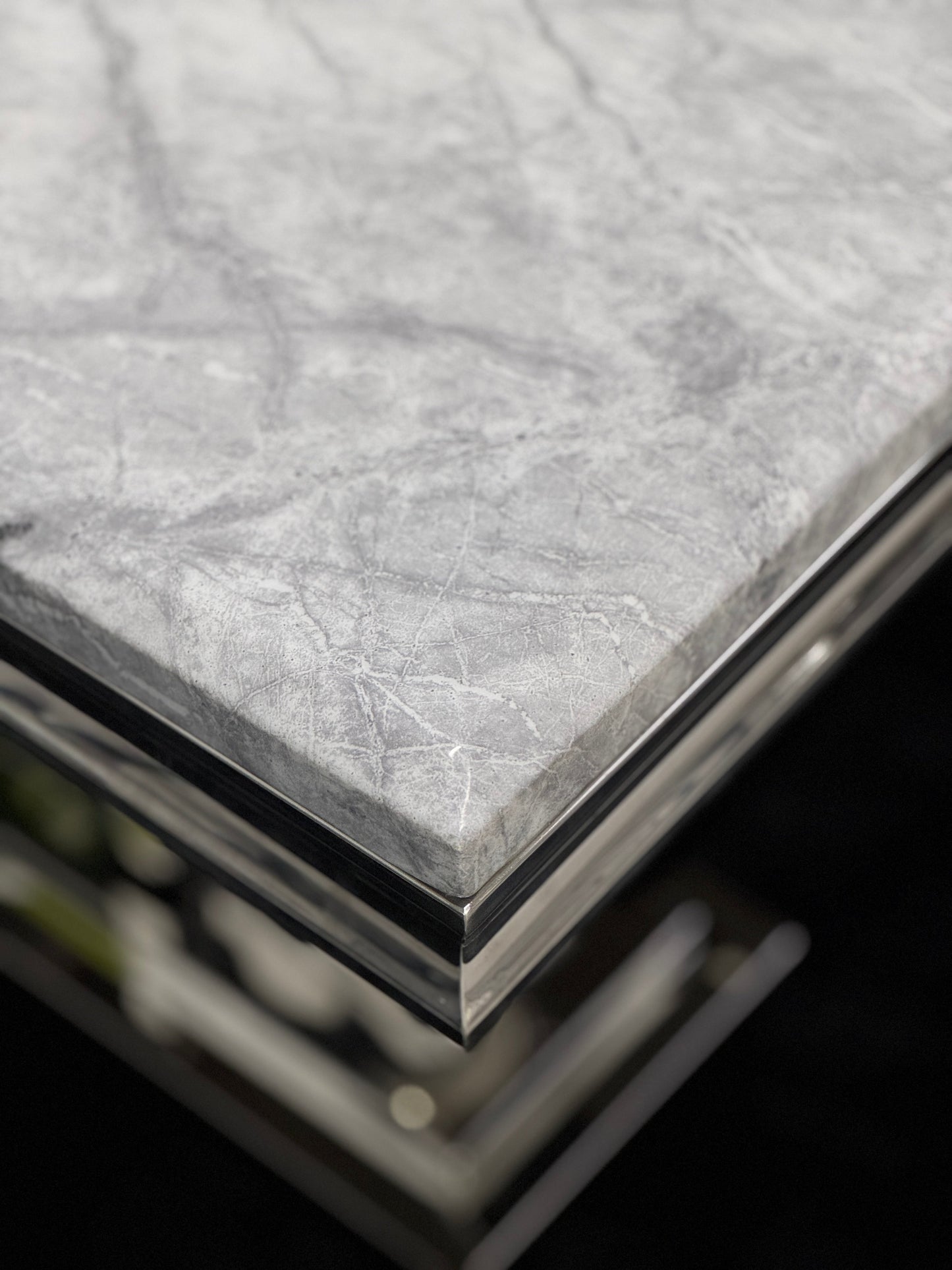 DINING TABLE WITH GREY MARBLE TOP DT004