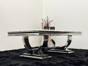 COFFEE TABLE WITH GREY MARBLE TOP TT004