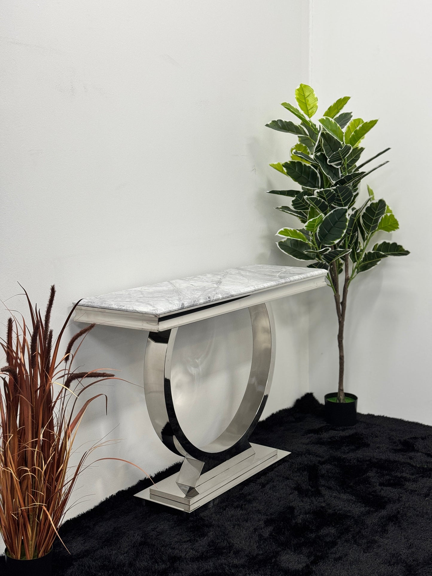 CONSOLE TABLE WITH GREY MARBLE TOP CT004