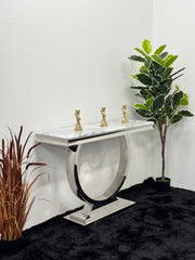 CONSOLE TABLE WITH GREY MARBLE TOP CT004