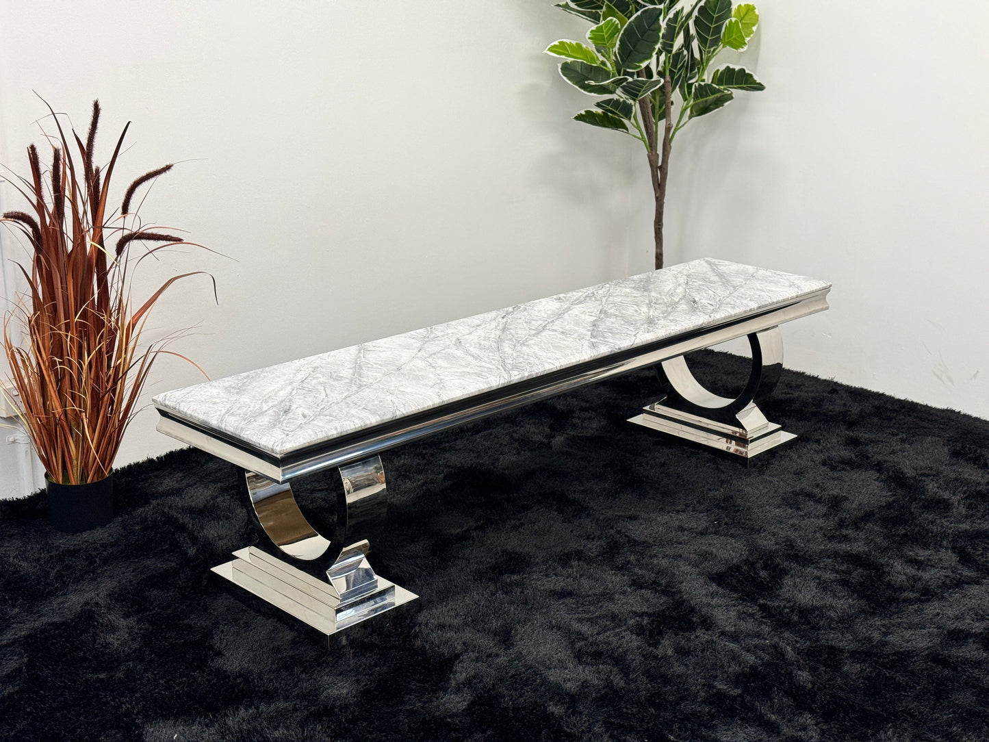 TV UNIT WITH GREY MARBLE TOP TS004