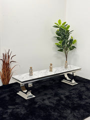 TV UNIT WITH GREY MARBLE TOP TS004