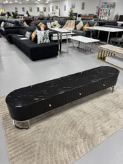 TV UNIT WITH BLACK MARBLE & LEATHER TS056