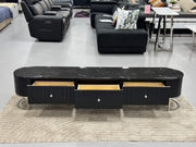 TV UNIT WITH BLACK MARBLE & LEATHER TS056