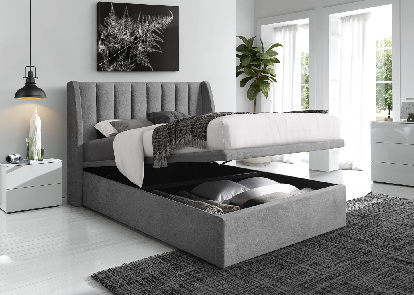 JUSTIN GAS LIFT STORAGE BED FRAME