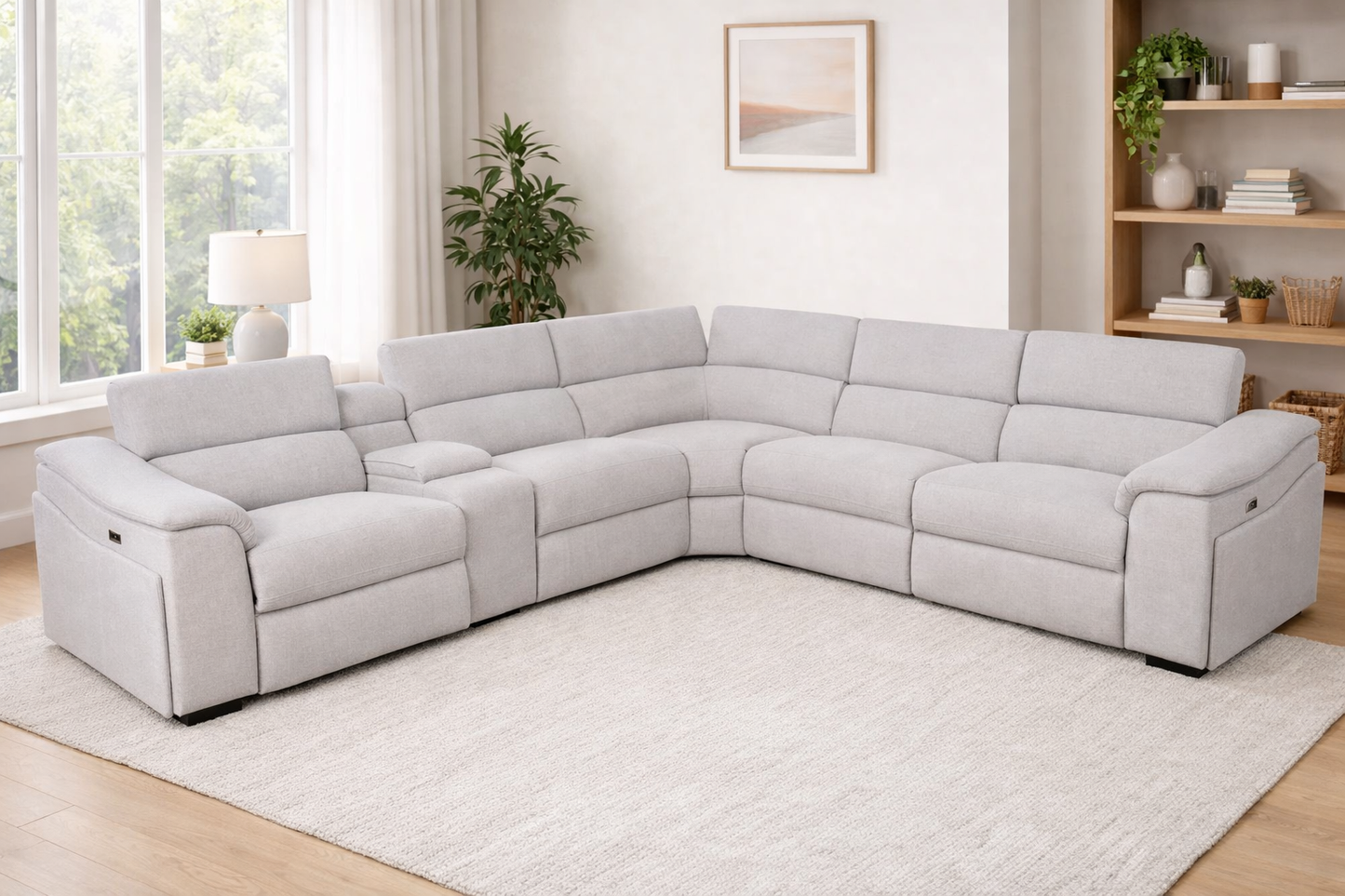 MARYLAND ELECTRIC MODULAR WITH 3 RECLINER FABRIC SOFA...!!!