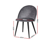 Brody Dining Chair Grey Velvet