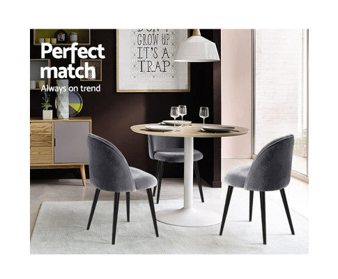 Brody Dining Chair Grey Velvet