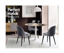 Brody Dining Chair Grey Velvet