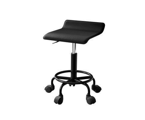 Black Square Swivel Salon Stool For Modern Seating