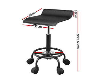 Black Square Swivel Salon Stool For Modern Seating