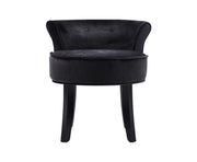 Vanity Stool Velvet Black Abella