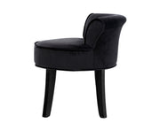 Vanity Stool Velvet Black Abella