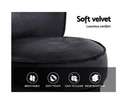 Vanity Stool Velvet Black Abella