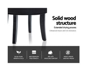 Vanity Stool Velvet Black Abella