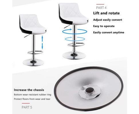 Elevet Bar Stools Kitchen Bar Stool Leather Barstools Swivel Gas Lift Counter Chairs. Price is for Each