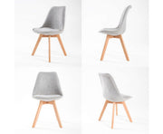 Retro Dining Cafe Chair Padded Seat GREY